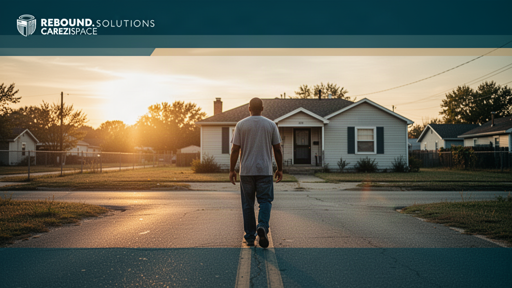 A person rebuilding life and walking toward a new beginning