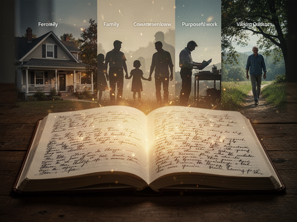 An open journal representing memories becoming a living story