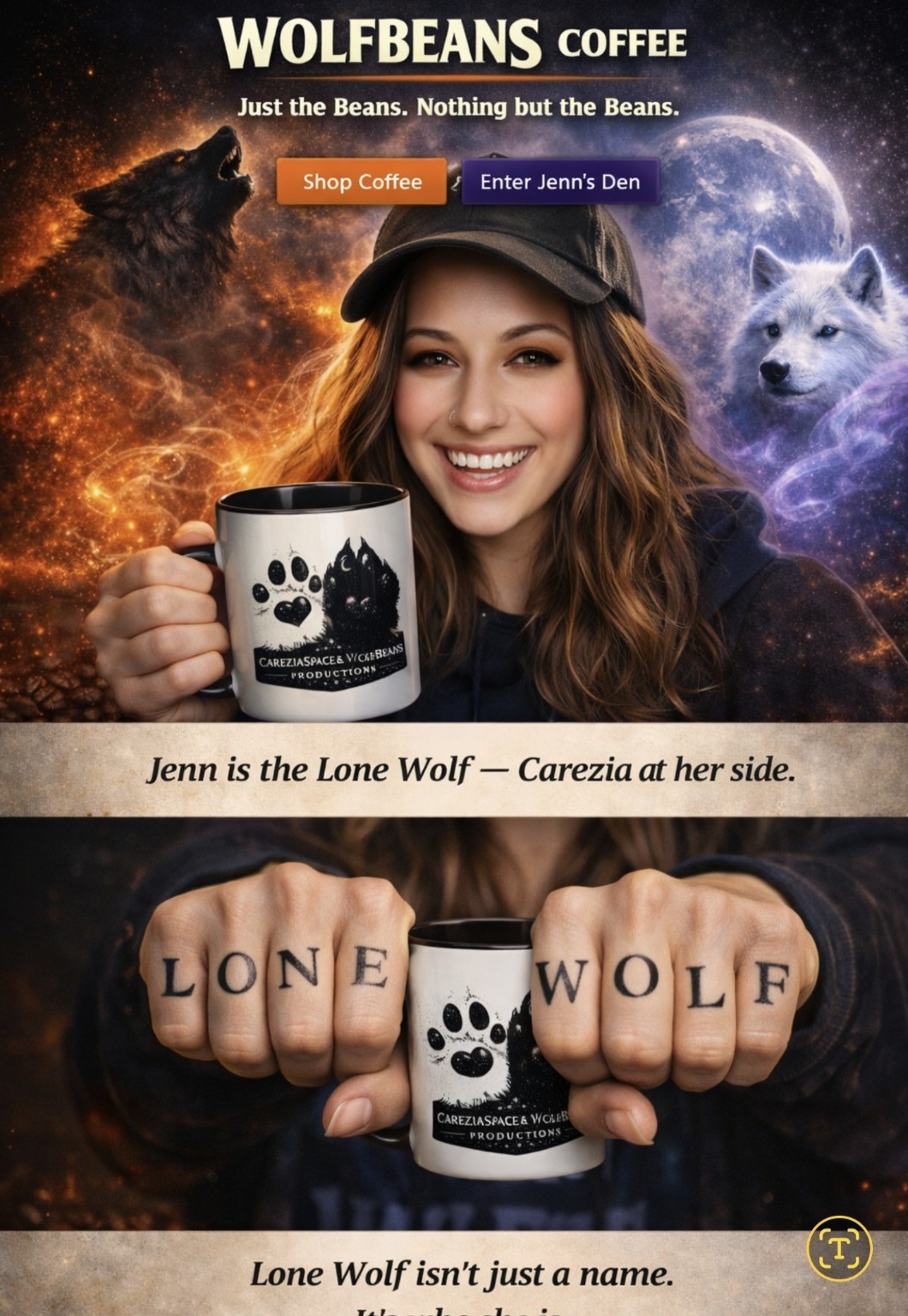 Jenn with WolfBeans Coffee — shop WolfBeans.com