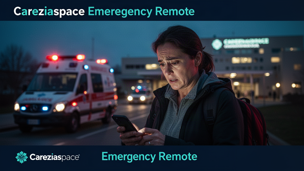 A person using a phone to locate nearby emergency help